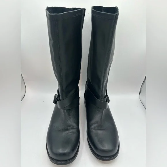 OluKai Black Pa'ia Buckle Pull On Suede Leather Boot Size 9 Bikercore Grunge - Picture 5 of 11